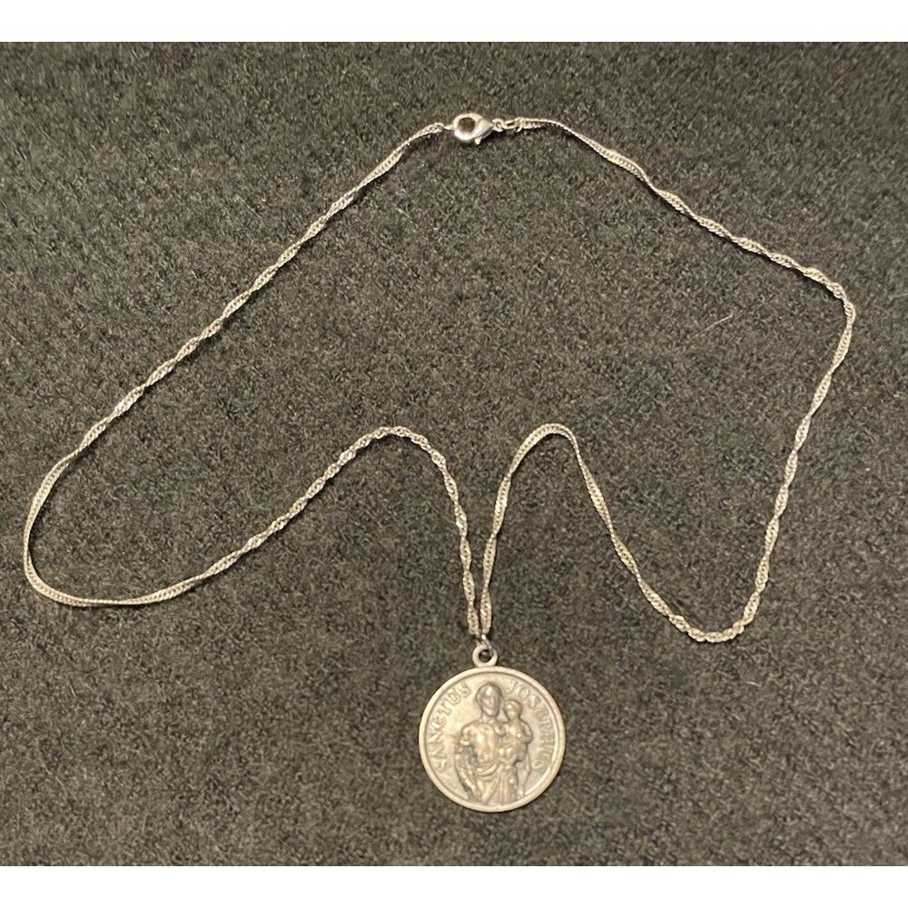St Saint Sanctus Joseph Josephus the Pious Union of Death Medal Italy and Chain - Picture 2 of 5